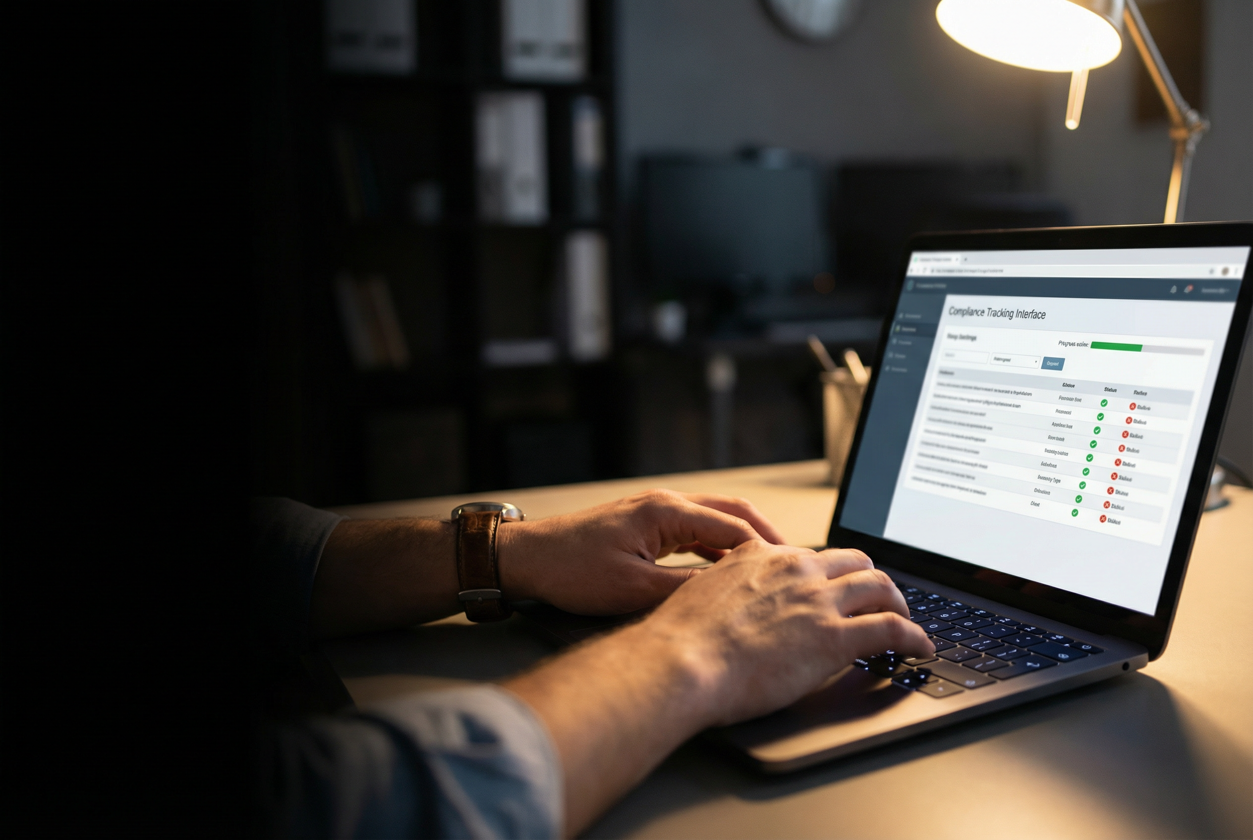 Compliance tracking interface